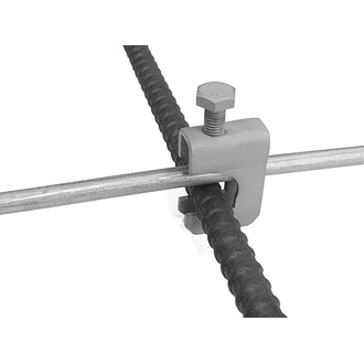 Conn. clamp for round wire to reinf. - bright